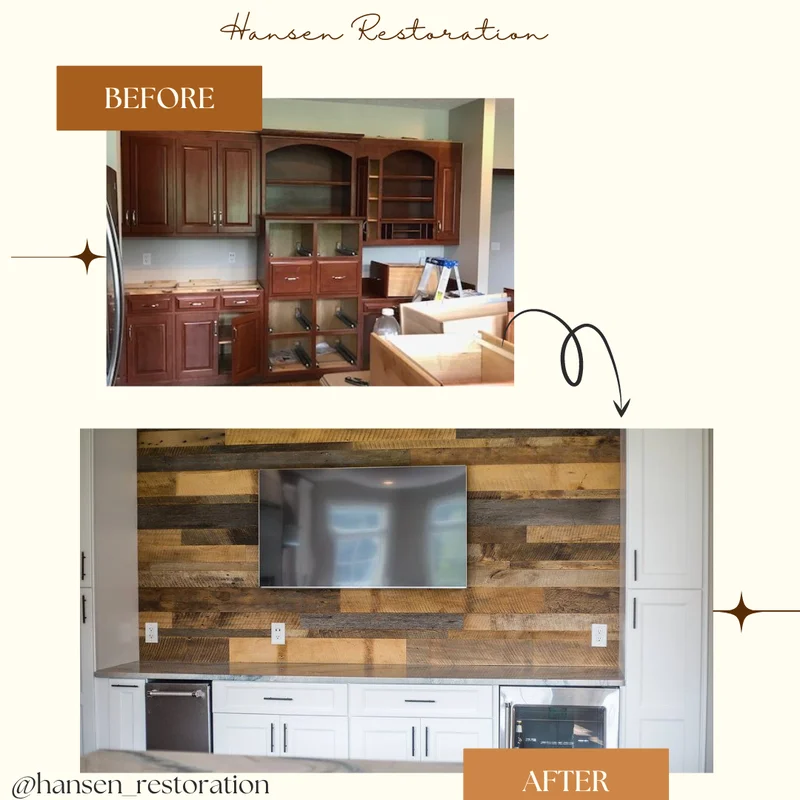 Before and after images from a Hansen kitchen transformation